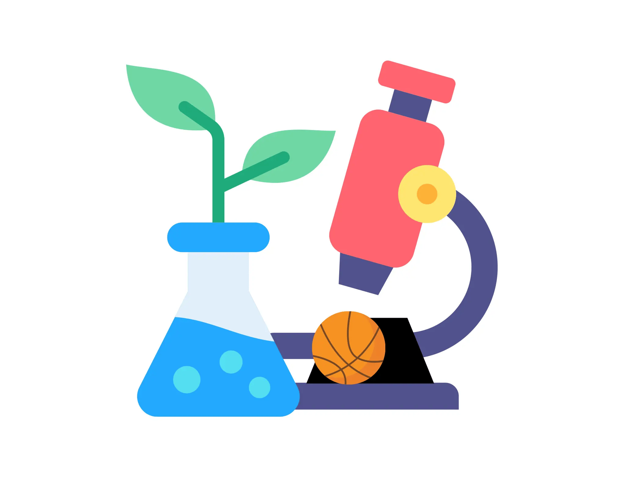 Science Microscope Ball Graphic